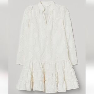 H&M Exclusive Jacquard Weave Shirt Dress Conscious - Cream, M